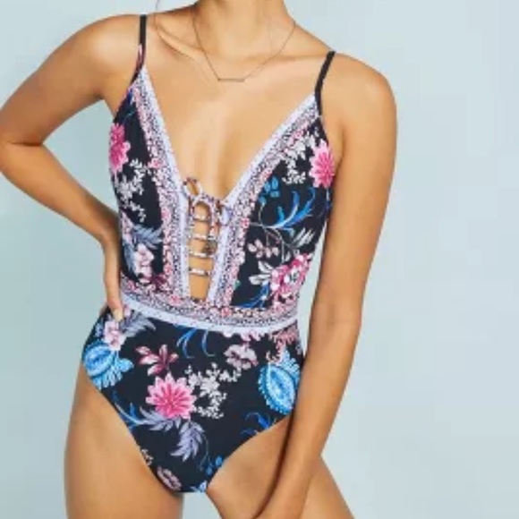 NWOT Anthropologie Seafolly Garden one piece swimsuit - Picture 3 of 15